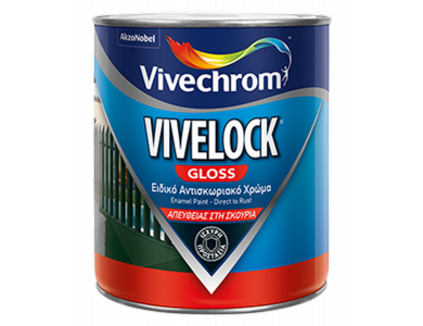 Vivechrom Vivelock 30 Λευκό 0,750Lt Ειδικό Αντισκωριακό Χρώμα Απευθείας στη Σκουριά Gloss