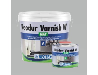 Neotex Neodur Varnish W Mat Διάφανο 0,8Kg (kit) Πολυουρεθανικό Υδατοδιαλυτό Βερνίκι Δύο Συστατικών Ματ